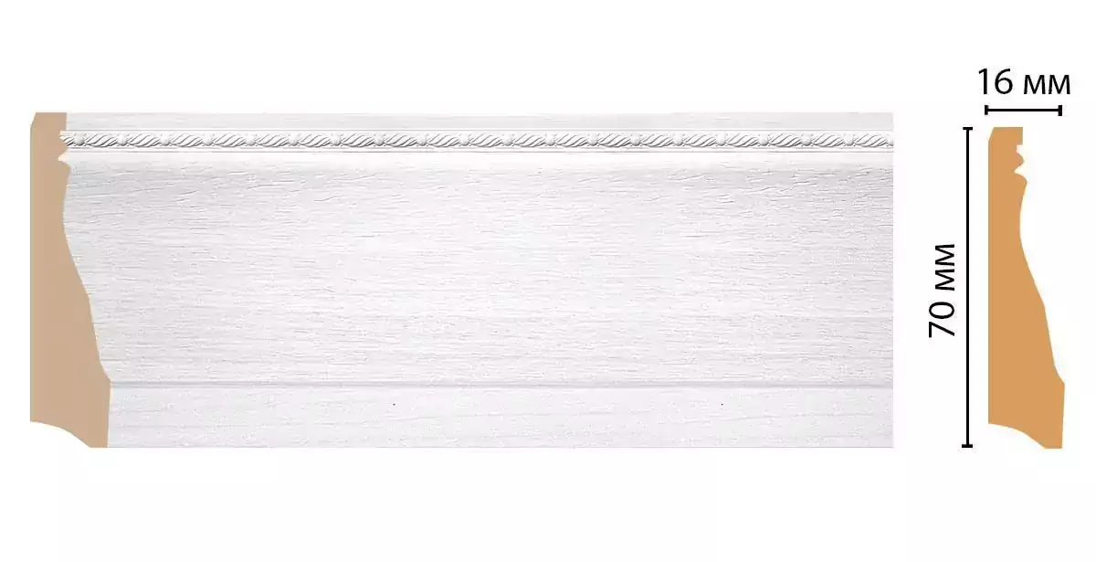 Плинтус напольный Decomaster 193-16 70*16*2400 Плинтус напольный Decomaster 193-16 70*16*2400