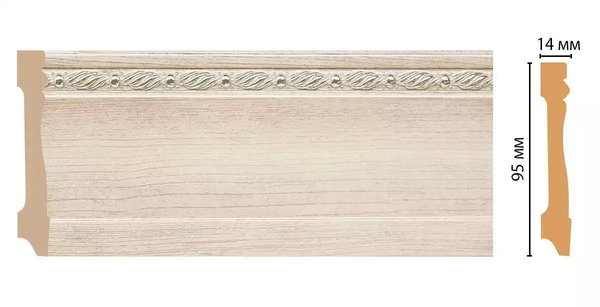 Плинтус напольный Decomaster 195-13 95*14*2400 Плинтус напольный Decomaster 195-13 95*14*2400