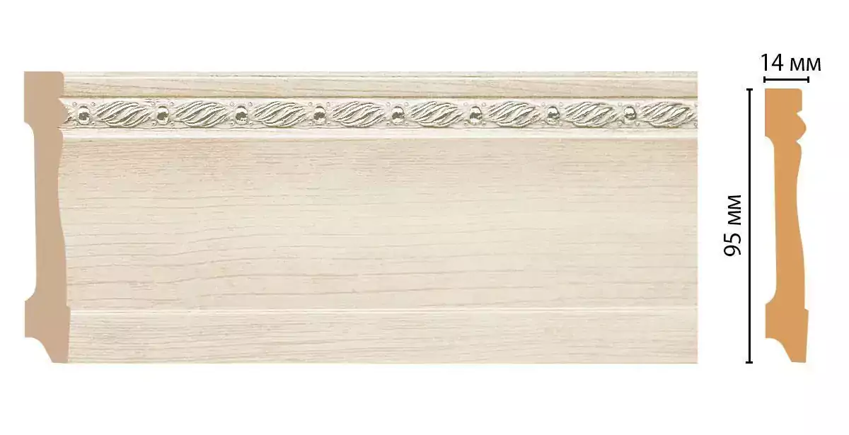 Плинтус напольный Decomaster 195-14 95*14*2400 Плинтус напольный Decomaster 195-14 95*14*2400