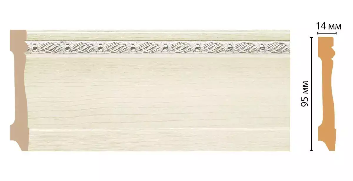 Плинтус напольный Decomaster 195-15 95*14*2400 Плинтус напольный Decomaster 195-15 95*14*2400