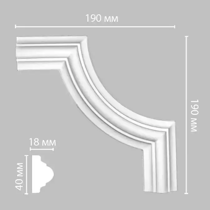 Угол декоративный DECOMASTER 97010-8 190*190*18 Угол декоративный DECOMASTER 97010-8 190*190*18