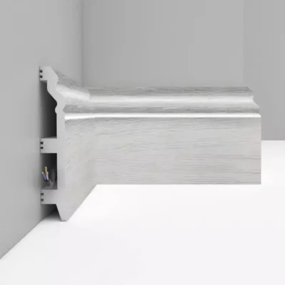 Плинтус напольный D233-84 DECOMASTER ясень серый 120*23*2400 мм