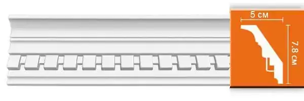 Потолочный плинтус с орнаментом DECOMASTER DT 22 гибкий 78*50*2400