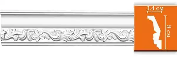 Потолочный плинтус с орнаментом DECOMASTER DT-9829 80*34*2400
