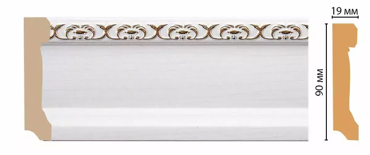 Плинтус напольный 166-118 Decomaster 90*19*2400 мм Плинтус напольный 166-118 Decomaster 90*19*2400 мм
