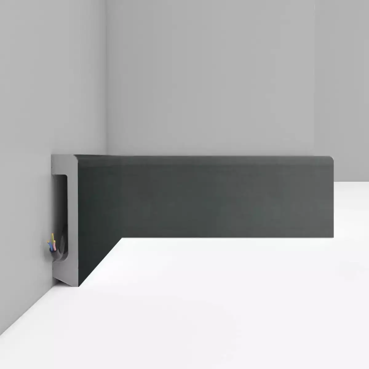 Плинтус черный D235-112 ДМ DECOMASTER Антрацит 80*17*2400 мм Плинтус черный D235-112 ДМ DECOMASTER Антрацит 80*17*2400 мм