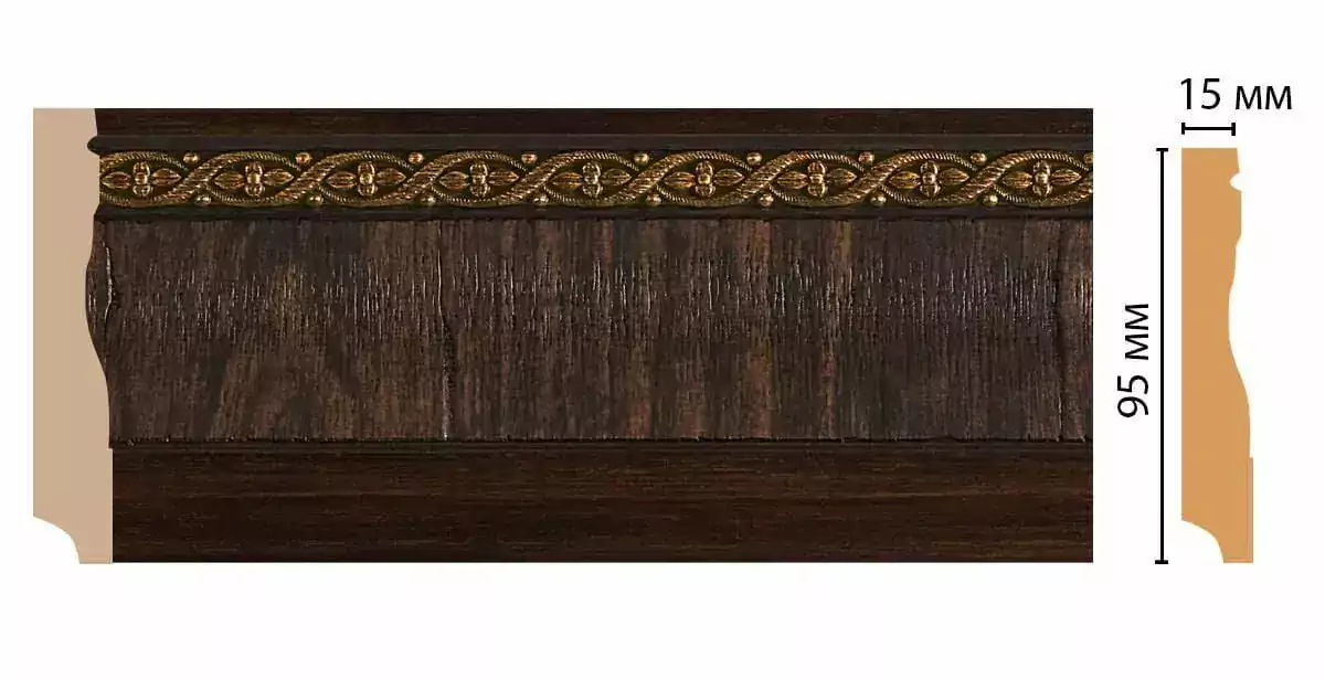 Плинтус напольный 153-1 Decomaster 95*12*2400 мм Плинтус напольный 153-1 Decomaster 95*12*2400 мм