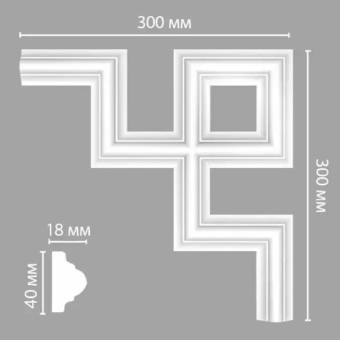 Угол декоративный 97010-9 DECOMASTER 300*300*18 мм Угол декоративный 97010-9 DECOMASTER 300*300*18 мм