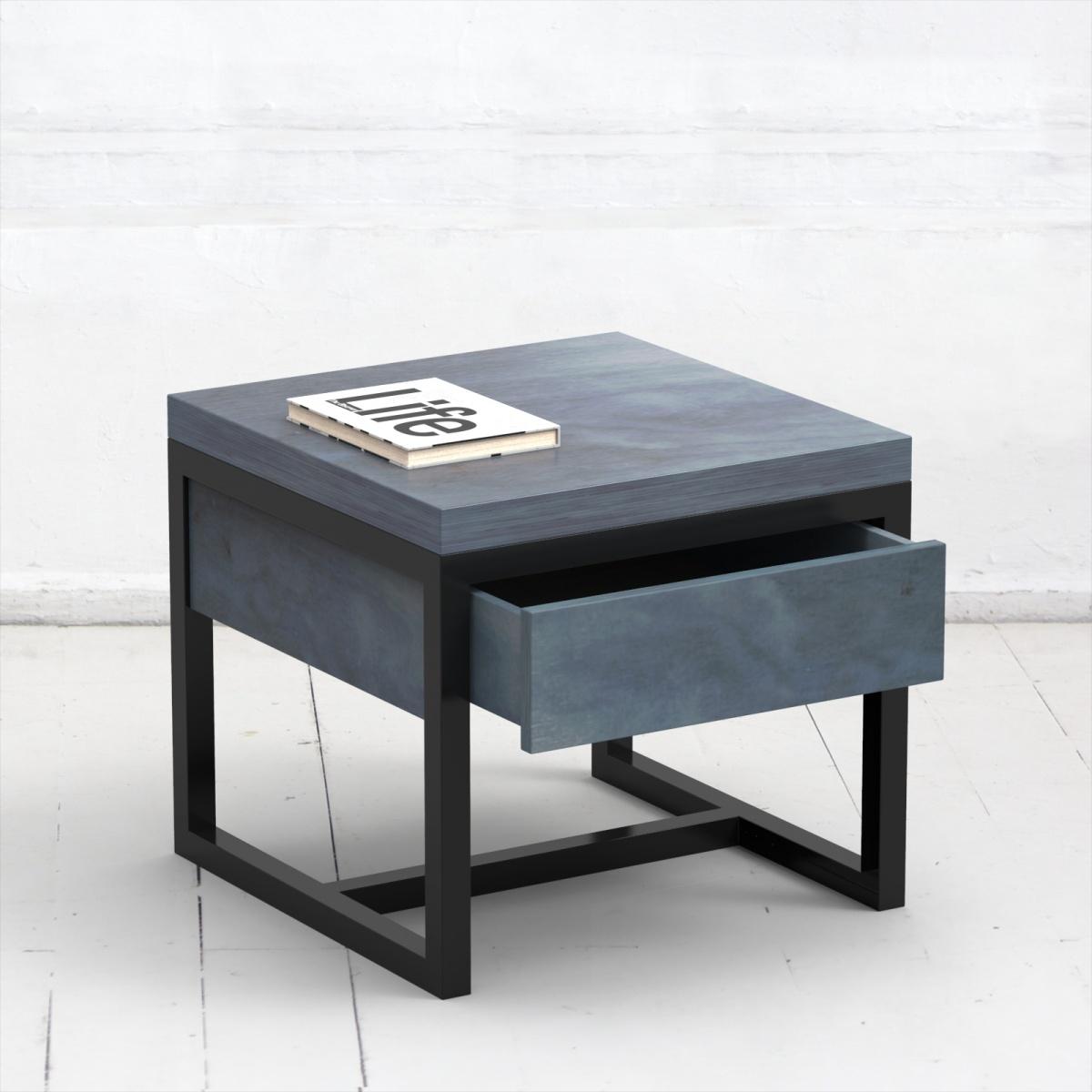 Стол журнальный old drawer фанера-винтажный синий ARCHPOLE Стол журнальный old drawer фанера-винтажный синий ARCHPOLE