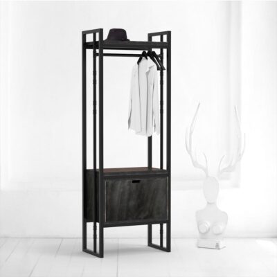 Гардеробный модуль с ящиком old zinger фанера-винтажный черный ARCHPOLE