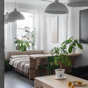 Кровать угол со столом кирпичи цвет на выбор ARCHPOLE