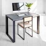 Стол рабочий metalstripe микроцемент-темно-серый ARCHPOLE
