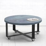 Стол журнальный round crosstripe фанера-винтажный синий ARCHPOLE
