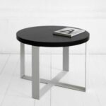 Стол журнальный round crosstripe фанера-винтажный черный ARCHPOLE