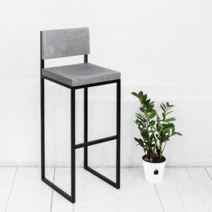 Стул барный fullmoon микроцемент-серый ARCHPOLE