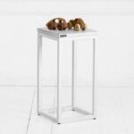 Тумба минимализм 250х250 h-420мм фанера-винтажный белый металл-белый ARCHPOLE