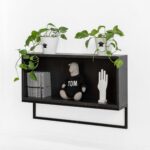 Полка минимализм с коробом фанера-винтажный черный ARCHPOLE