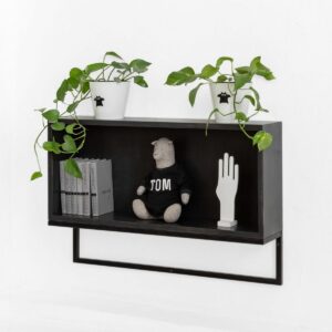 Полка минимализм с коробом фанера-винтажный черный ARCHPOLE