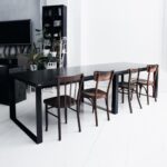 Стол обеденный metalstripe фанера-винтажный черный ARCHPOLE