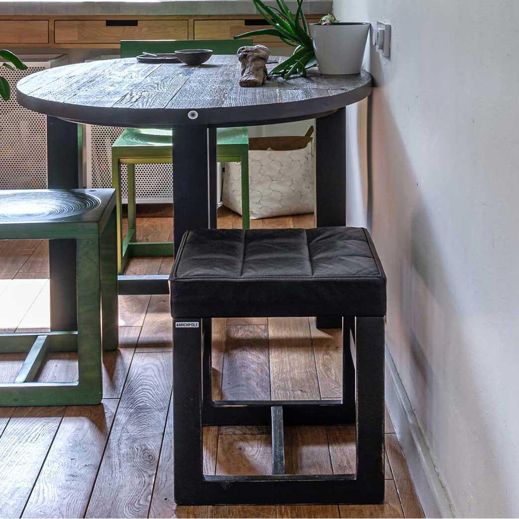 Табурет Бразилия кожа черная ARCHPOLE Табурет Бразилия кожа черная ARCHPOLE