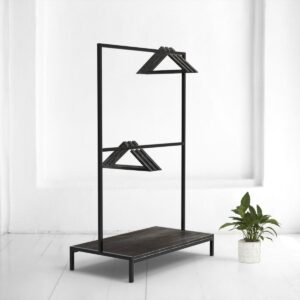 Рейл для одежды с полкой минимализм b фанера-винтажный черный ARCHPOLE
