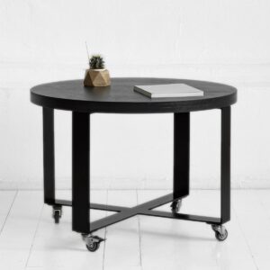 Стол обеденный round crosstripe фанера-винтажный черный ARCHPOLE