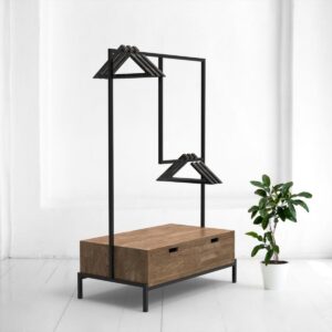 Рейл для одежды с ящиком минимализм c дуб-темно-коричневый ARCHPOLE