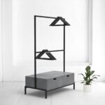 Рейл для одежды с ящиком минимализм b микроцемент-серый ARCHPOLE