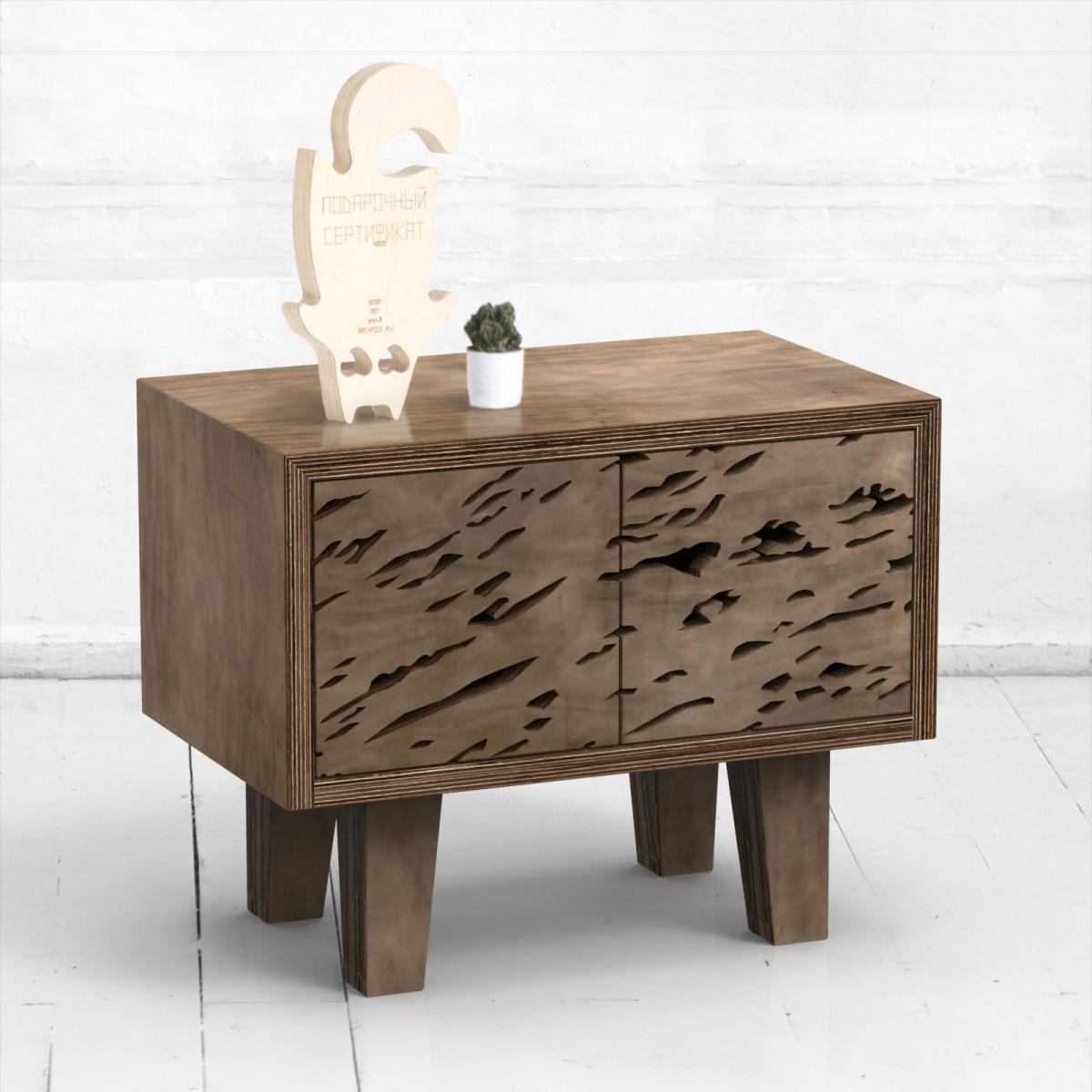 Прикроватная тумба mirror naturale фанера-жжение ARCHPOLE Прикроватная тумба mirror naturale фанера-жжение ARCHPOLE