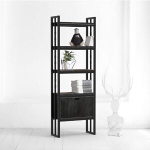 Стеллаж с ящиком old zinger фанера-винтажный черный ARCHPOLE