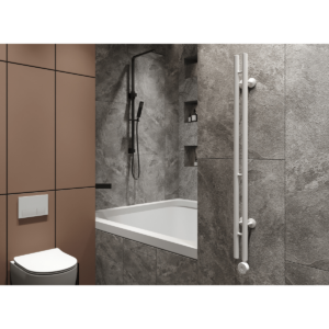 Полотенцесушитель GUARDO STRETTO 600x82 с 2 перекладинами белый матовый RAL 9016 (электрический)