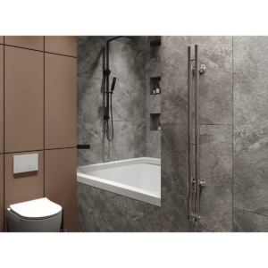 Полотенцесушитель GUARDO STRETTO 600x82 с 2 перекладинами хромированный (водяной)