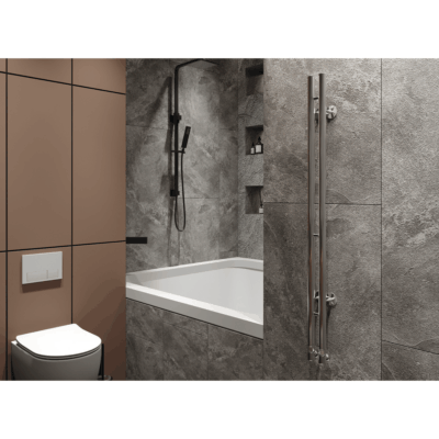Полотенцесушитель GUARDO STRETTO 600x82 с 2 перекладинами хромированный (водяной)