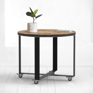 Стол обеденный round crosstripe старая доска-коричневая ARCHPOLE