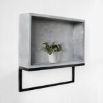 Полка минимализм с коробом фанера-винтажный серый ARCHPOLE