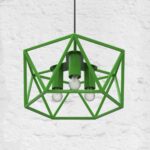 Светильник потолочный гексагон металл зеленый ARCHPOLE