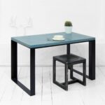 Стол обеденный metalstripe фанера-винтажный синий ARCHPOLE