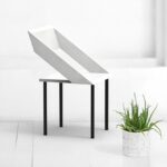 Стул чайка из микроцемента в белом цвете ARCHPOLE