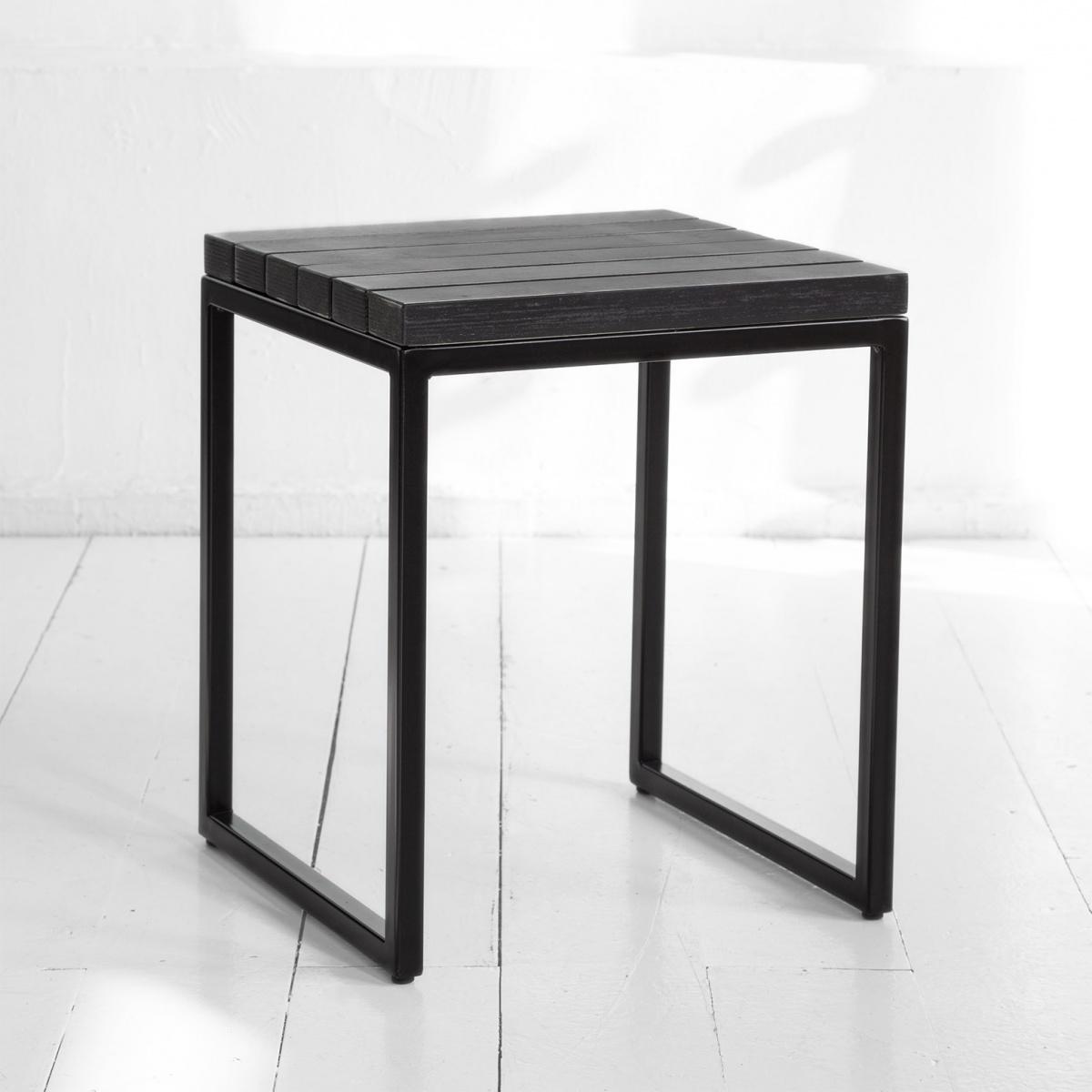 Табурет flatmoon из реек фанера-винтажный черный ARCHPOLE Табурет flatmoon из реек фанера-винтажный черный ARCHPOLE