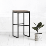Барный табурет flatmoon из дуба в сером цвете ARCHPOLE