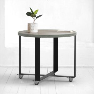 Стол обеденный round crosstripe фанера-винтажный серый ARCHPOLE