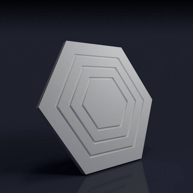 Гипсовая панель Шестигранник рельефный Gesso 3D Гипсовая панель Шестигранник рельефный Gesso 3D