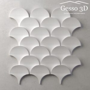 Гипсовая 3D панель Чешуя гладкая Gesso 3D