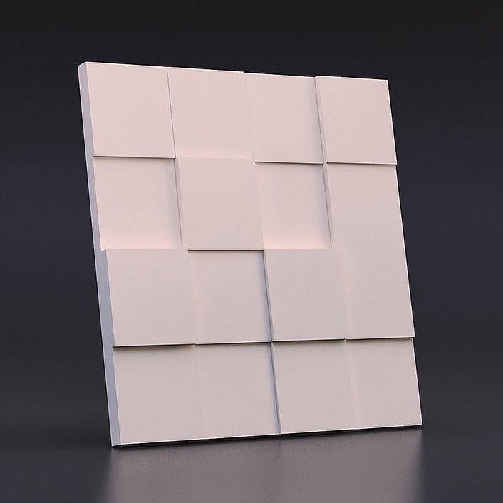 Гипсовая 3D панель Квадрат разноуровневый Gesso 3D Гипсовая 3D панель Квадрат разноуровневый Gesso 3D