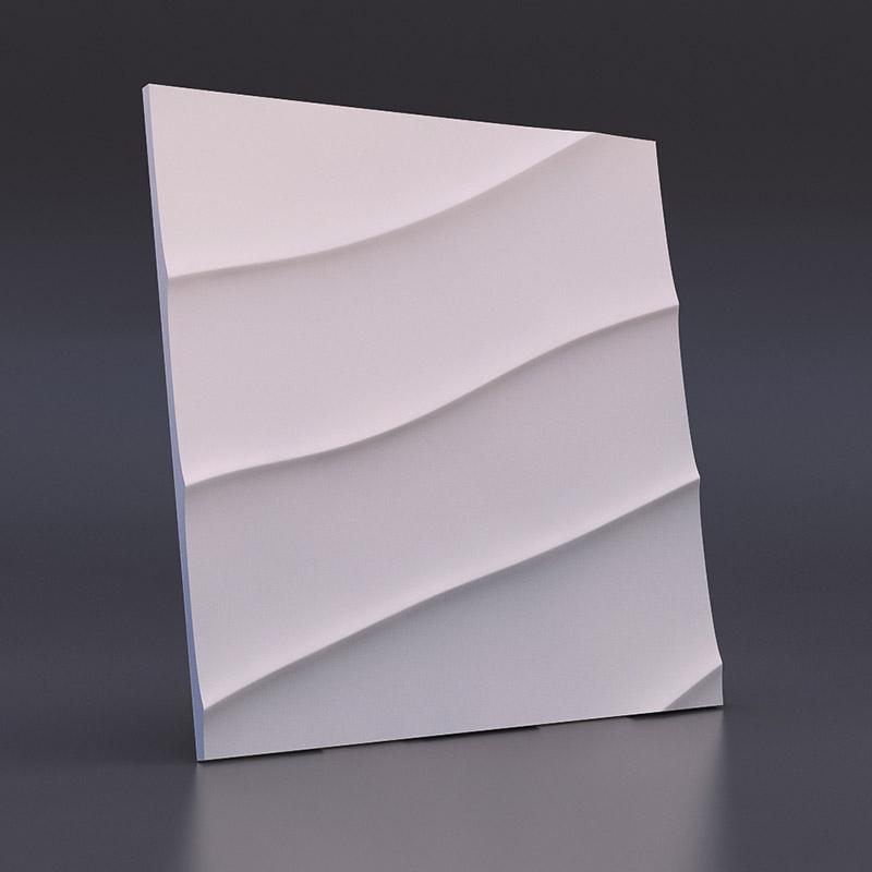 Гипсовая 3D панель Волна диагональная крупная Gesso 3D Гипсовая 3D панель Волна диагональная крупная Gesso 3D