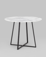 Стол обеденный Дакота 100*100 белый мрамор ножки черные УТ000038565 Stool Group