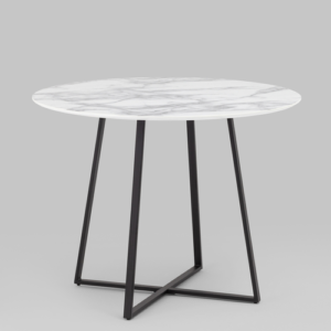 Стол обеденный Дакота 100*100 белый мрамор ножки черные УТ000038565 Stool Group