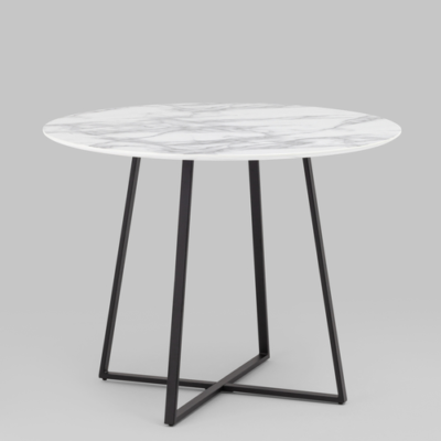 Стол обеденный Дакота 100*100 белый мрамор ножки черные УТ000038565 Stool Group