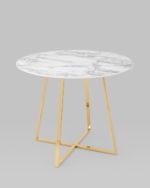 Стол обеденный Дакота 100*100 белый мрамор ножки золото УТ000036110 Stool Group