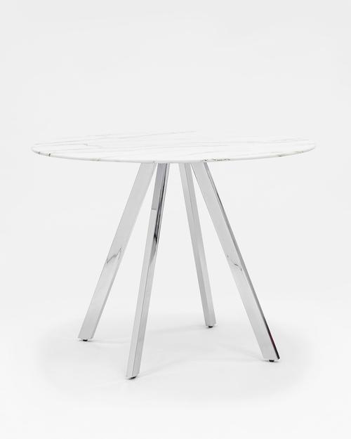 Стол обеденный Хьюстон D100 белый стеклянный УТ000002672 Stool Group Стол обеденный Хьюстон D100 белый стеклянный УТ000002672 Stool Group